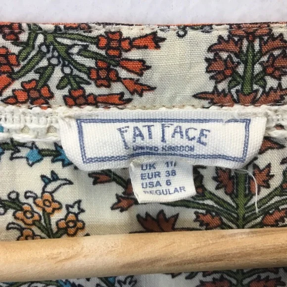 Fat Face Lila Boheme Trapeze Boho Dress Orange Western Festival Size 6 - Picture 9 of 12